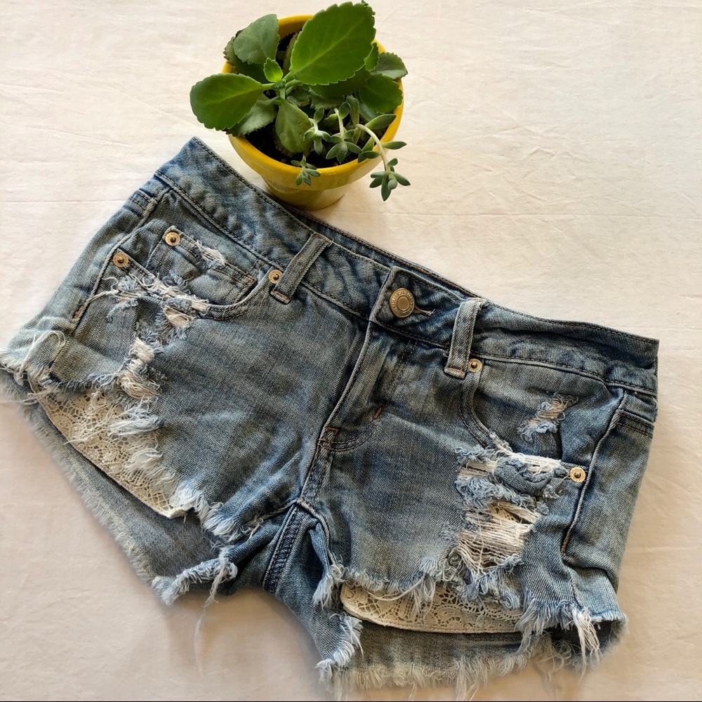 American Eagle Super Low Shortie Jean Short size 2
